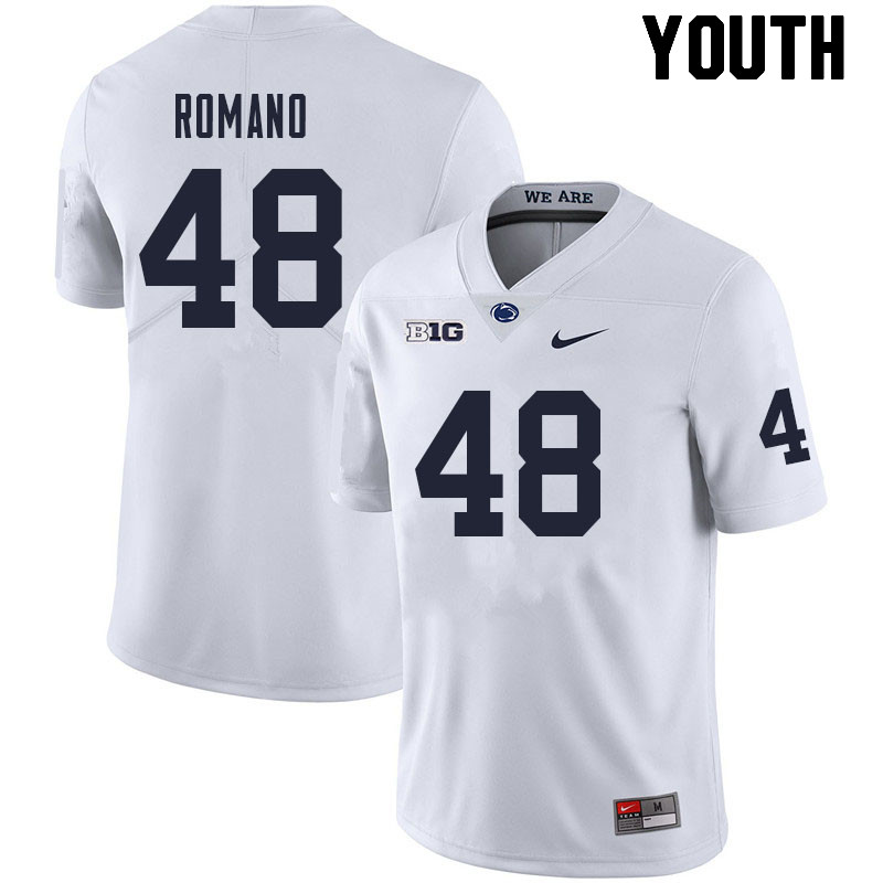 Youth #48 Cody Romano Penn State Nittany Lions College Football Jerseys Sale-White - Click Image to Close